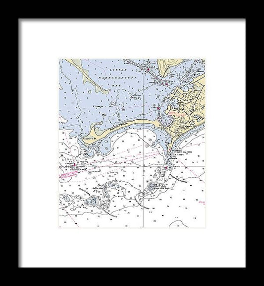 A beuatiful Framed Print of the Napatree Beach-Rhode Island Nautical Chart by SeaKoast