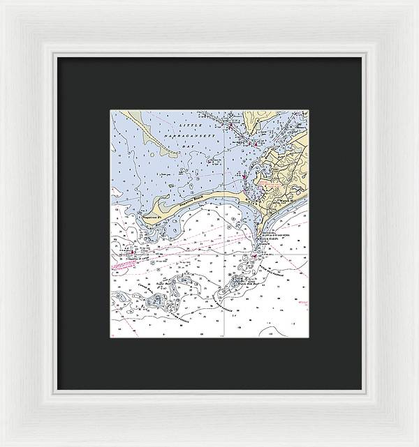 Napatree Beach-rhode Island Nautical Chart - Framed Print