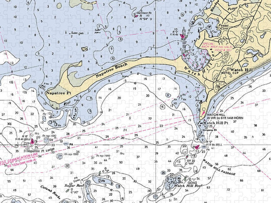 Napatree Beach Rhode Island Nautical Chart Puzzle