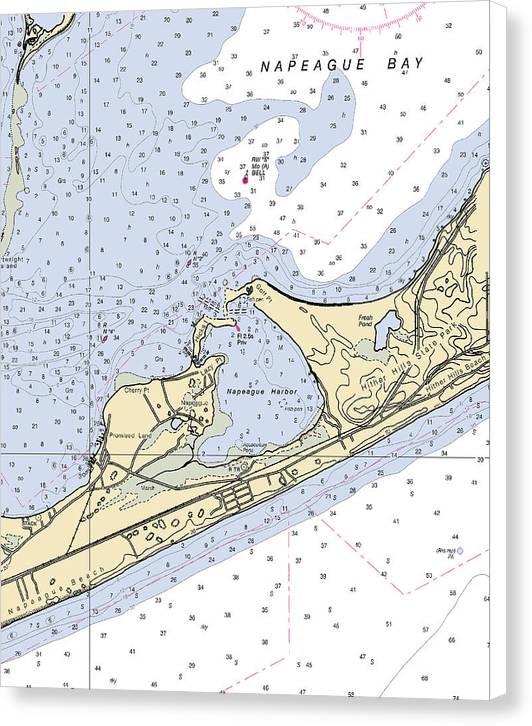 Napeague Harbor-new York Nautical Chart - Canvas Print