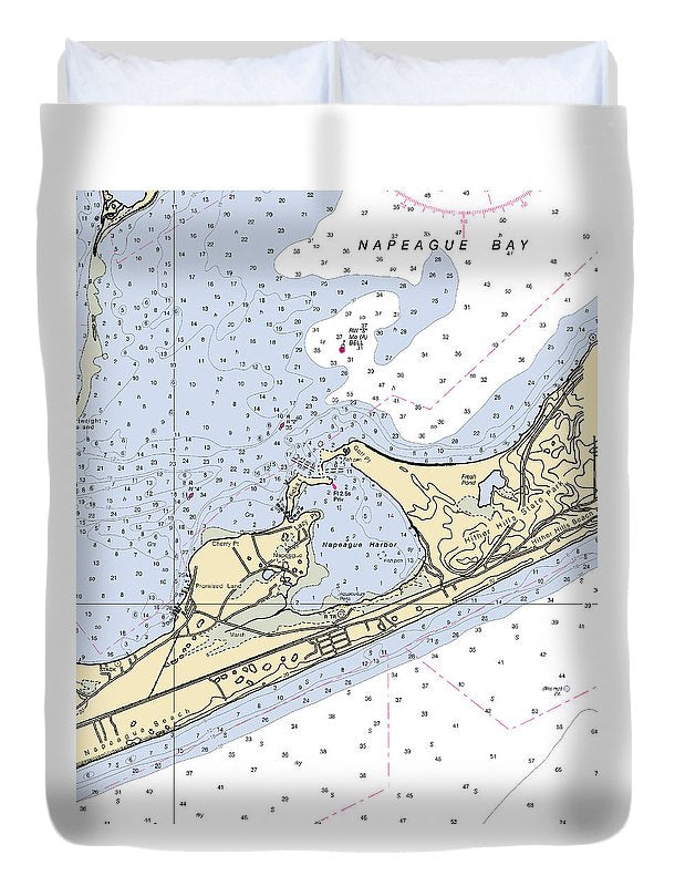 Napeague Harbor-new York Nautical Chart - Duvet Cover