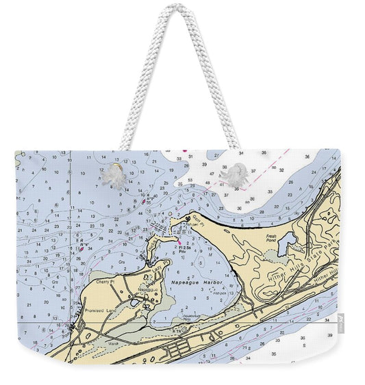 Napeague Harbor-new York Nautical Chart - Weekender Tote Bag