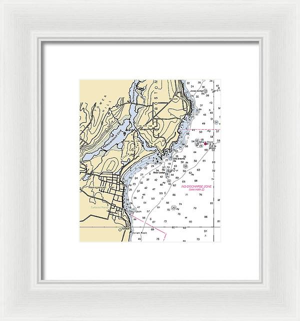 Narragansett Pier-rhode Island Nautical Chart - Framed Print