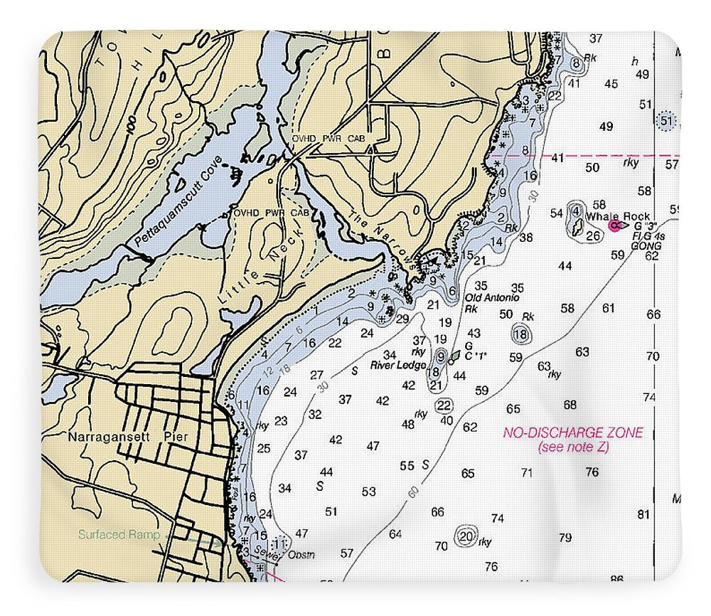 Narragansett Pier-rhode Island Nautical Chart - Blanket