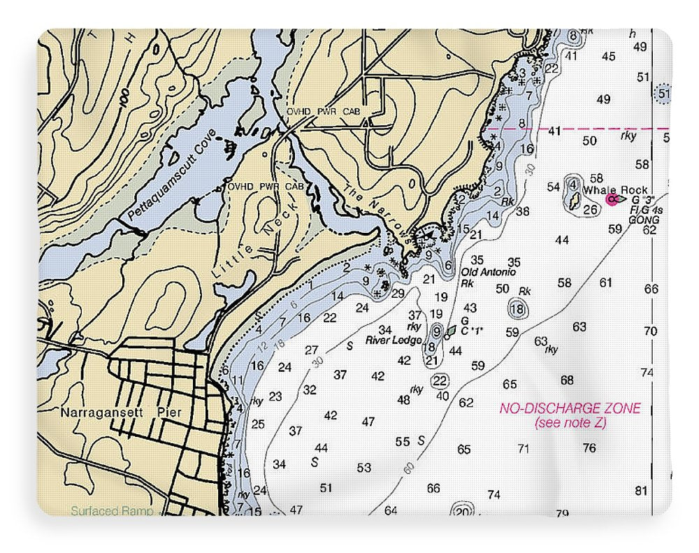 Narragansett Pier-rhode Island Nautical Chart - Blanket