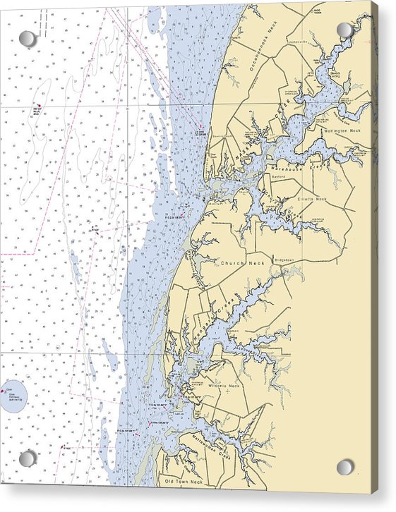 Nassawadox Creek-virginia Nautical Chart - Acrylic Print