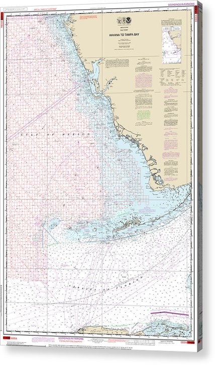 Nautical Chart-1113A Havana-Tampa Bay (Oil-Gas Leasing Areas)  Acrylic Print