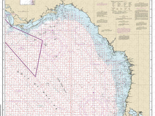 Nautical Chart 1114A Tampa Bay Cape San Blas (Oil Gas Leasing Areas) Puzzle