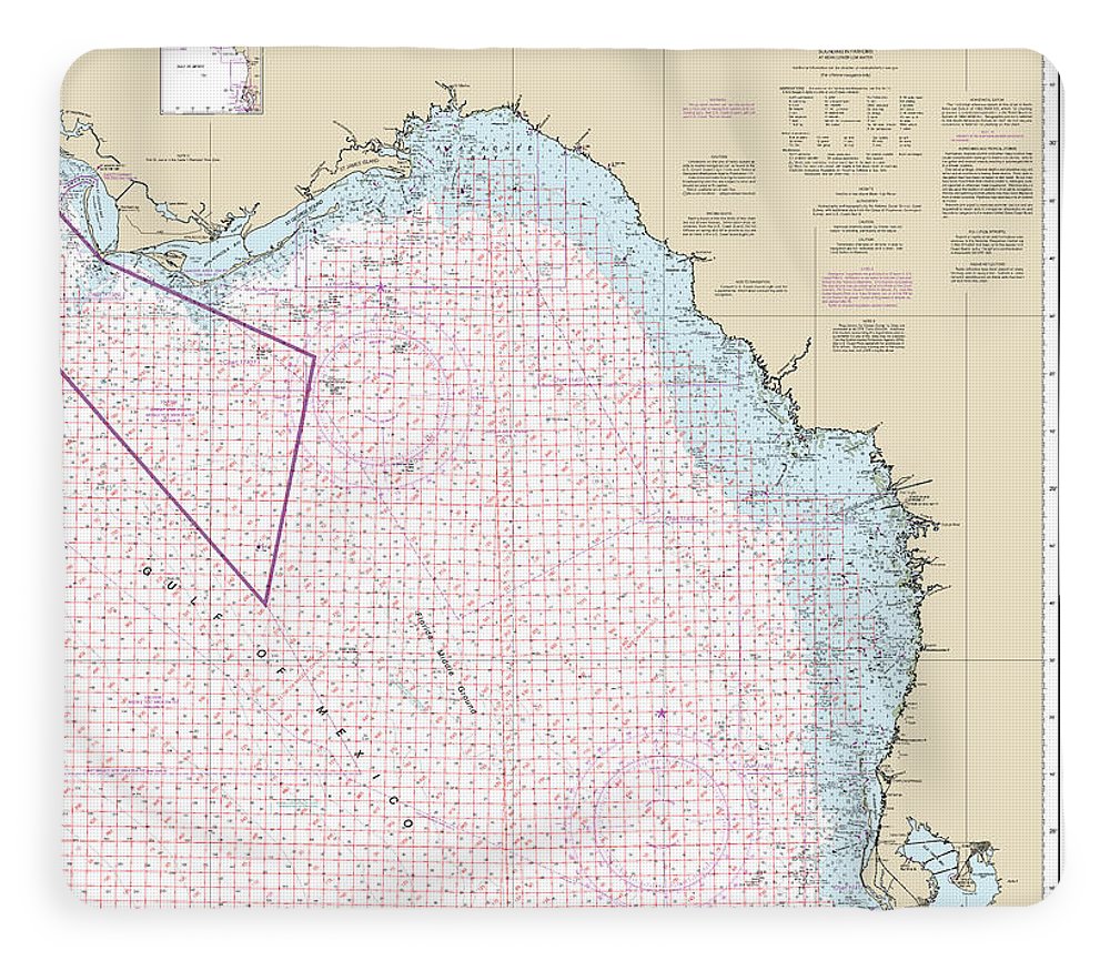 Nautical Chart-1114a Tampa Bay-cape San Blas (oil-gas Leasing Areas) - Blanket