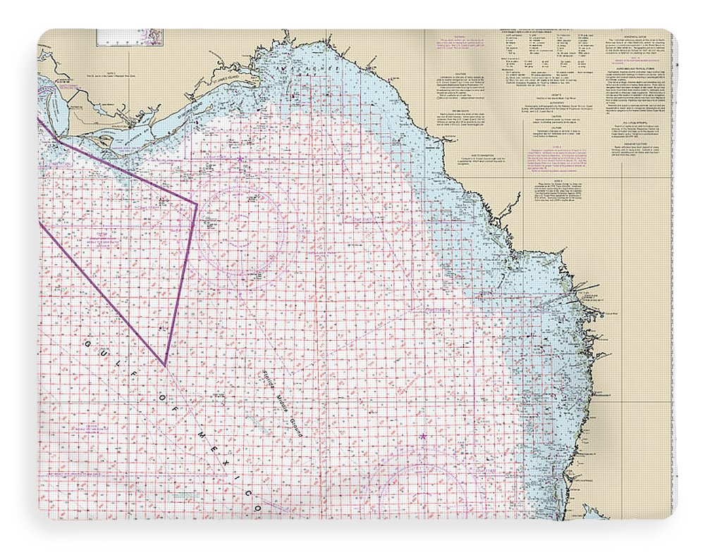 Nautical Chart-1114a Tampa Bay-cape San Blas (oil-gas Leasing Areas) - Blanket