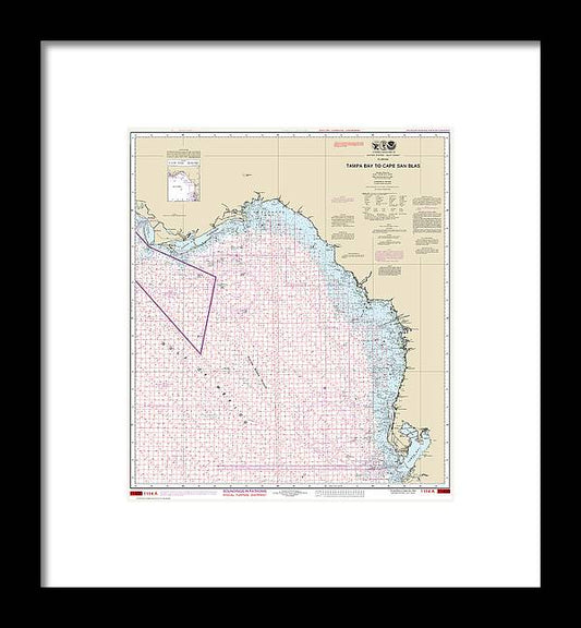 A beuatiful Framed Print of the Nautical Chart-1114A Tampa Bay-Cape San Blas (Oil-Gas Leasing Areas) by SeaKoast