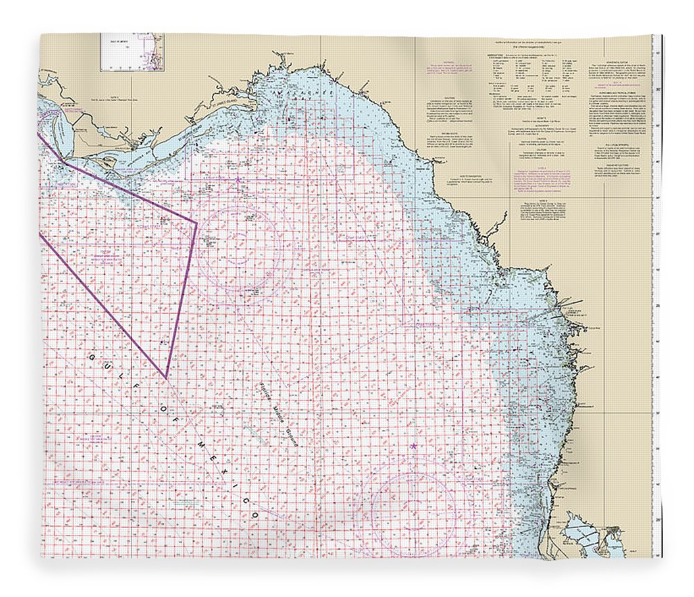 Nautical Chart 1114A Tampa Bay Cape San Blas (Oil Gas Leasing Areas) Blanket