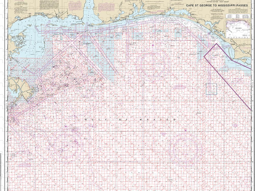 Nautical Chart 1115A Cape St George Mississippi Passes (Oil Gas Leasing Areas) Puzzle