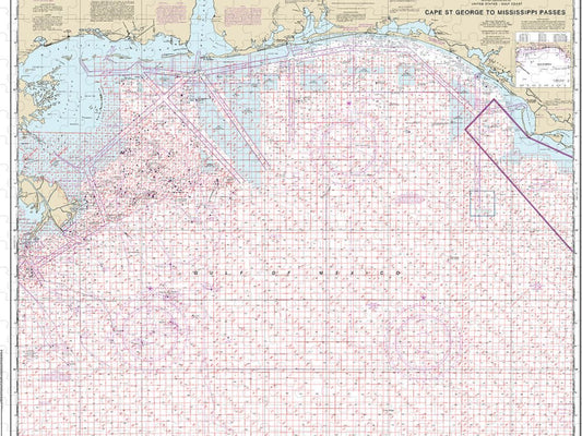 Nautical Chart 1115A Cape St George Mississippi Passes (Oil Gas Leasing Areas) Puzzle