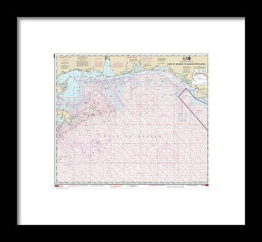 A beuatiful Framed Print of the Nautical Chart-1115A Cape St George-Mississippi Passes (Oil-Gas Leasing Areas) by SeaKoast