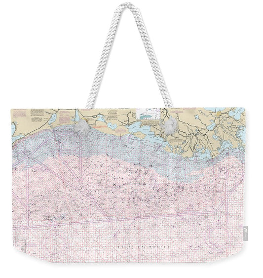 Nautical Chart-1116a Mississippi River-galveston (oil-gas Leasing Areas) - Weekender Tote Bag