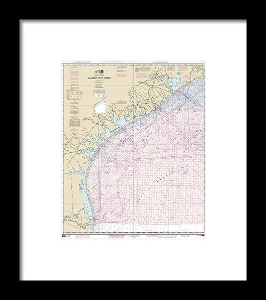 A beuatiful Framed Print of the Nautical Chart-1117A Galveston-Rio Grande (Oil-Gas Leasing Areas) by SeaKoast