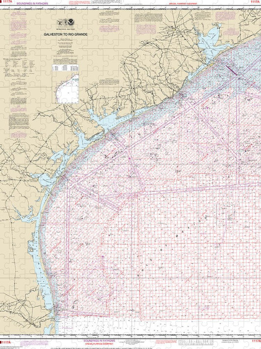 Nautical Chart 1117A Galveston Rio Grande (Oil Gas Leasing Areas) Puzzle