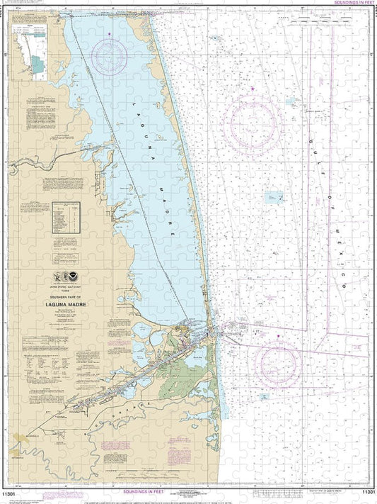 Nautical Chart 11301 Southern Part Laguna Madre Puzzle