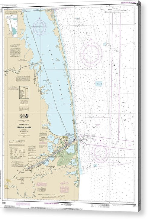 Nautical Chart-11301 Southern Part-Laguna Madre  Acrylic Print