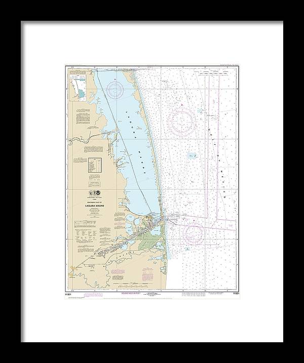 Nautical Chart-11301 Southern Part-laguna Madre - Framed Print