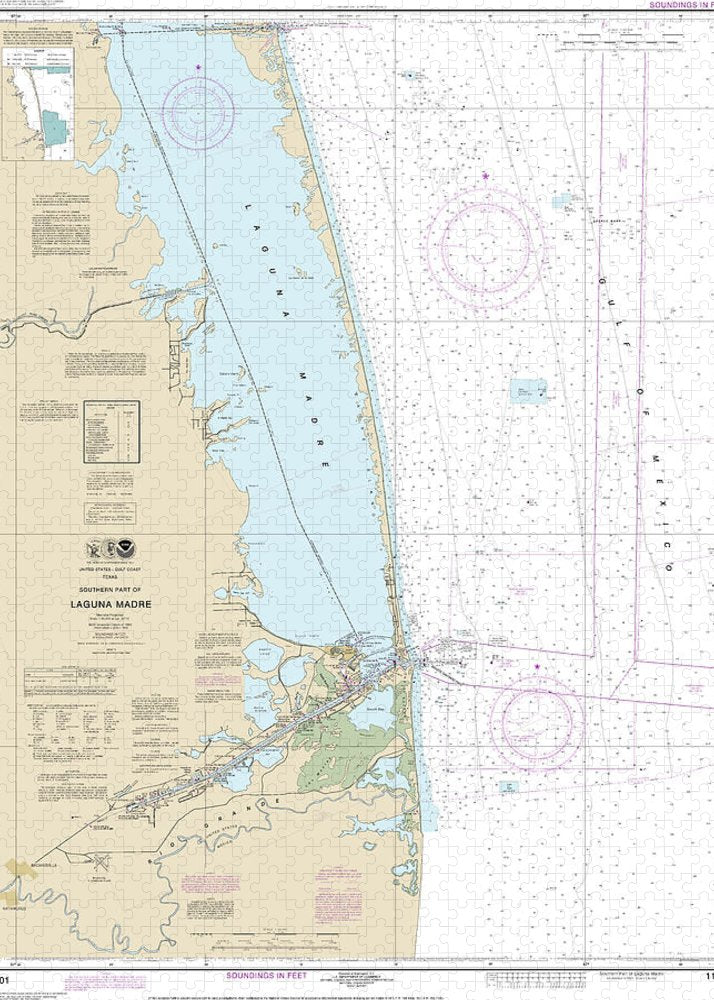 Nautical Chart-11301 Southern Part-laguna Madre - Puzzle