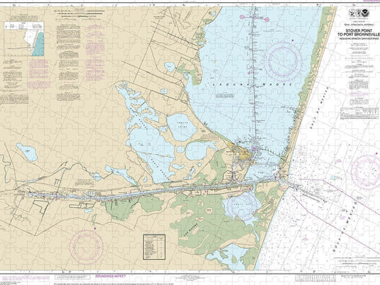 Nautical Chart 11302 Intracoastal Waterway Stover Point Port Brownsville, Including Brazos Santiago Pass Puzzle