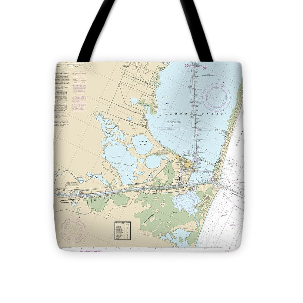 Nautical Chart-11302 Intracoastal Waterway Stover Point-port Brownsville, Including Brazos Santiago Pass - Tote Bag