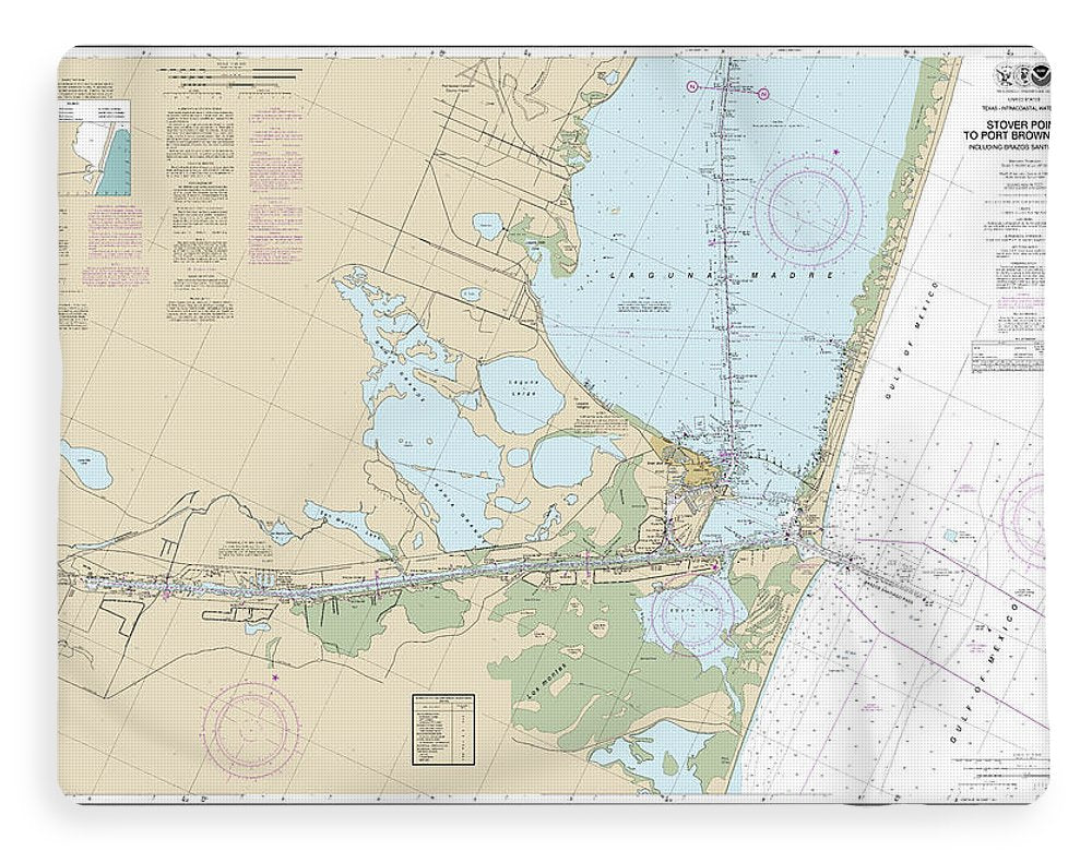 Nautical Chart-11302 Intracoastal Waterway Stover Point-port Brownsville, Including Brazos Santiago Pass - Blanket
