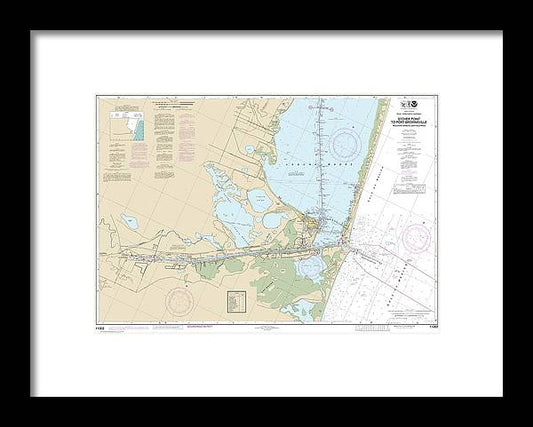 Nautical Chart-11302 Intracoastal Waterway Stover Point-port Brownsville, Including Brazos Santiago Pass - Framed Print