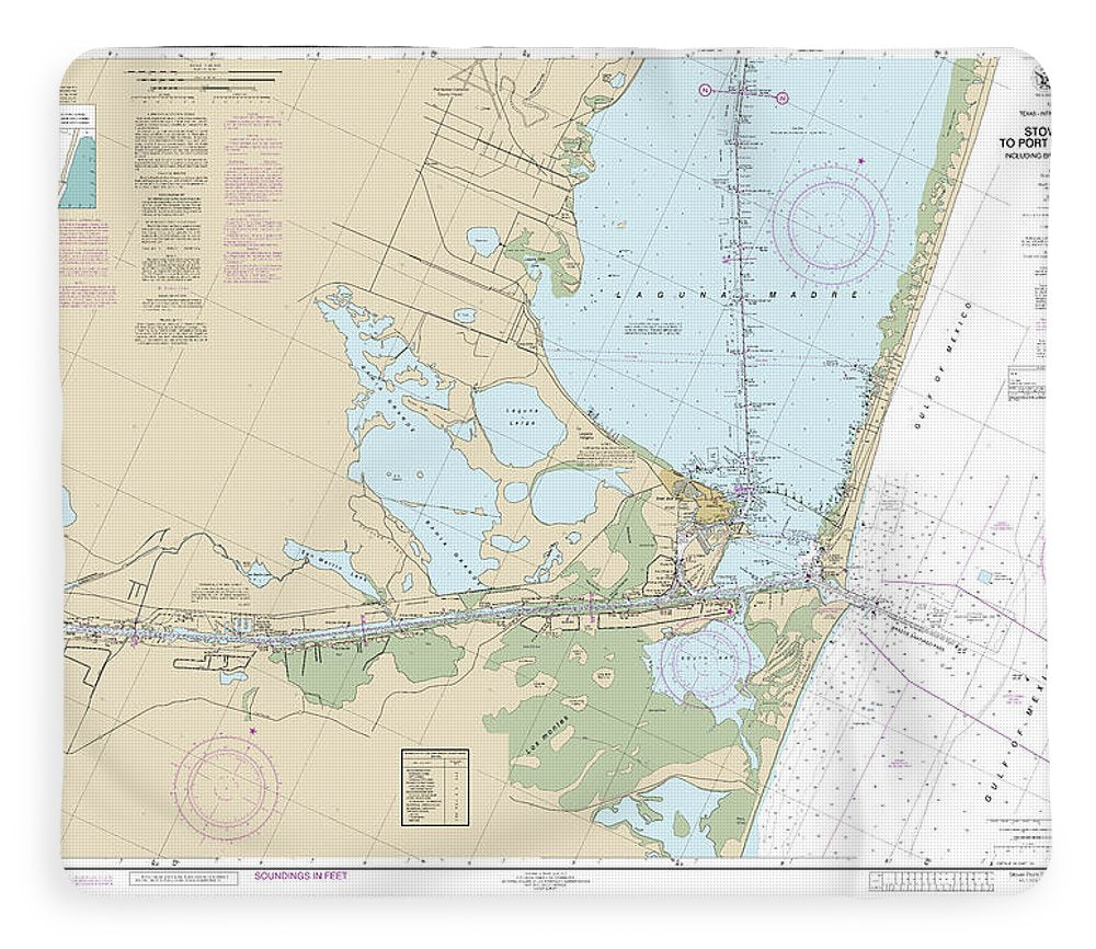 Nautical Chart-11302 Intracoastal Waterway Stover Point-port Brownsville, Including Brazos Santiago Pass - Blanket