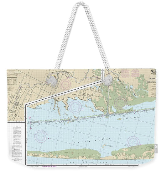 Nautical Chart-11303 Intracoastal Waterway Laguna Madre - Chubby Island-stover Point, Including The Arroyo Colorado - Weekender Tote Bag