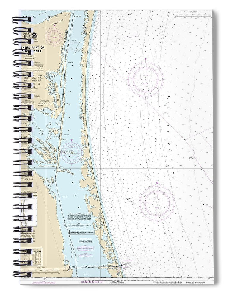 Nautical Chart 11304 Northern Part Laguna Madre Spiral Notebook