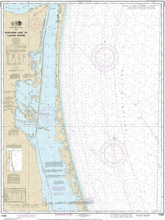 Nautical Chart 11304 Northern Part Laguna Madre Puzzle