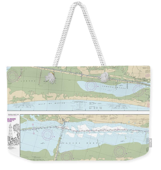 Nautical Chart-11306 Intracoastal Waterway Laguna Madre Middle Ground-chubby Island - Weekender Tote Bag
