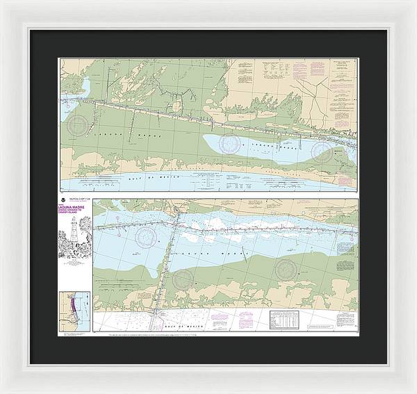 Nautical Chart-11306 Intracoastal Waterway Laguna Madre Middle Ground-chubby Island - Framed Print