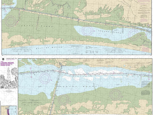 Nautical Chart 11306 Intracoastal Waterway Laguna Madre Middle Ground Chubby Island Puzzle