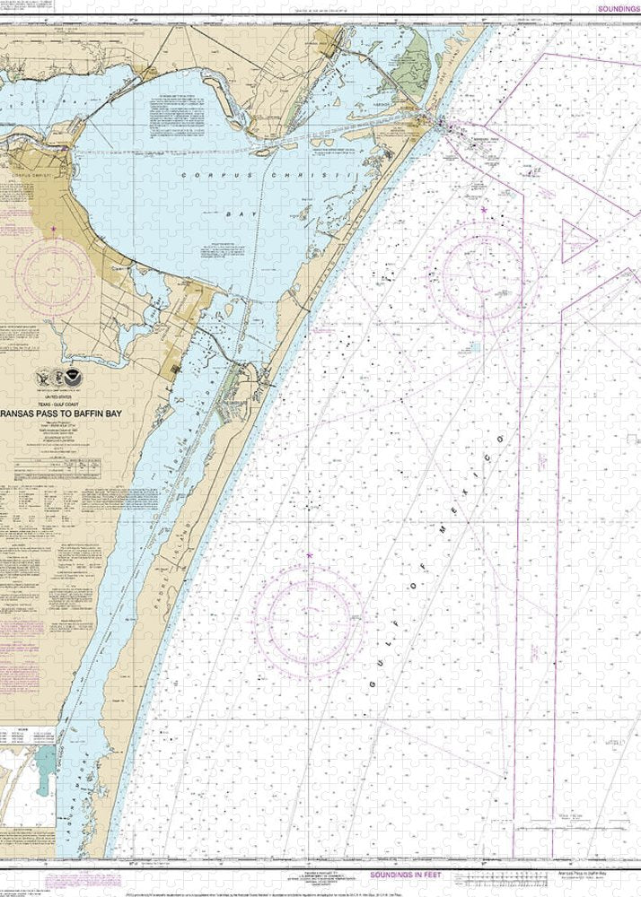Nautical Chart-11307 Aransas Pass-baffin Bay - Puzzle