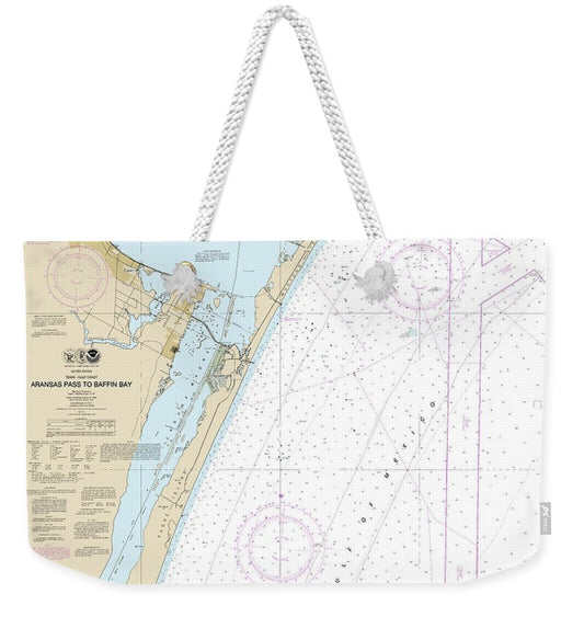 Nautical Chart-11307 Aransas Pass-baffin Bay - Weekender Tote Bag