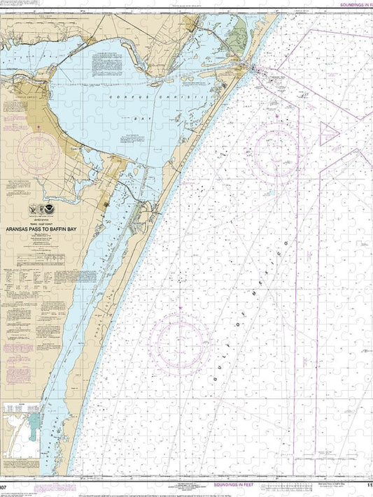 Nautical Chart 11307 Aransas Pass Baffin Bay Puzzle