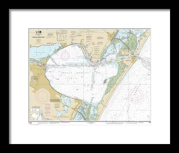 Nautical Chart-11309 Corpus Christi Bay - Framed Print