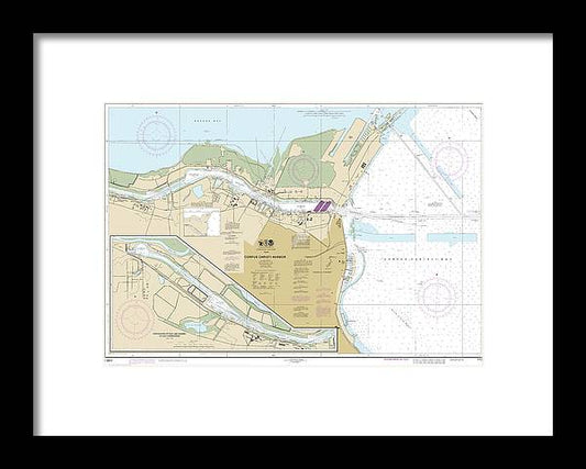 Nautical Chart-11311 Corpus Christi Harbor - Framed Print