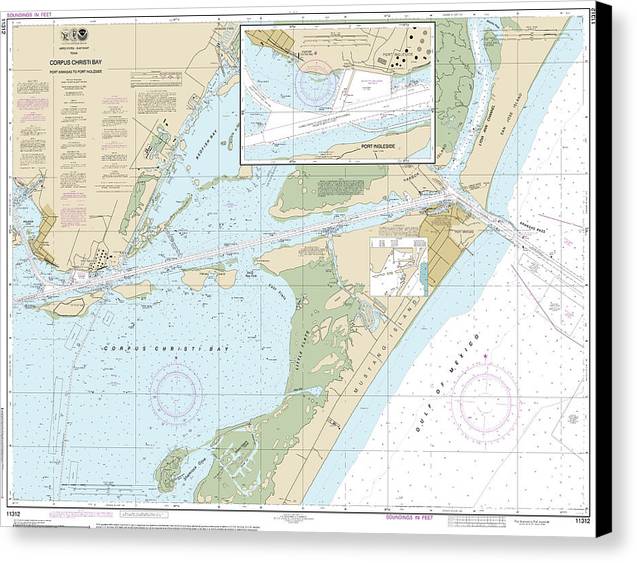Nautical Chart-11312 Corpus Christi Bay - Port Aransas-port Ingleside - Canvas Print