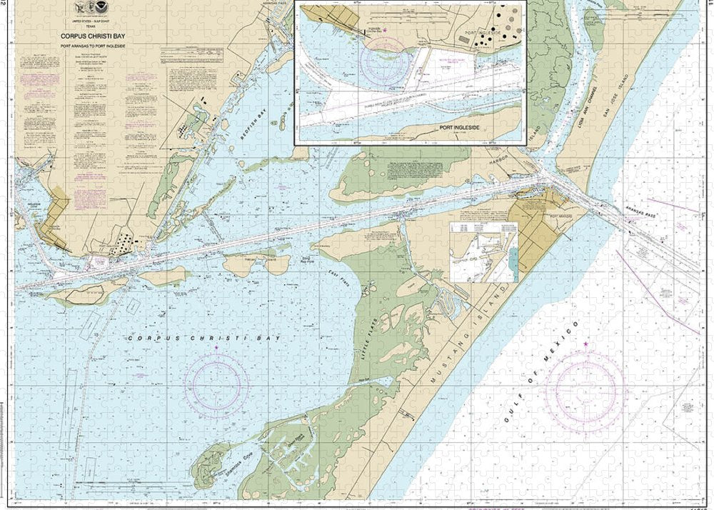 Nautical Chart-11312 Corpus Christi Bay - Port Aransas-port Ingleside - Puzzle