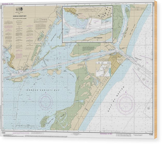 Nautical Chart-11312 Corpus Christi Bay Port Aransas-Port Ingleside Wood Print
