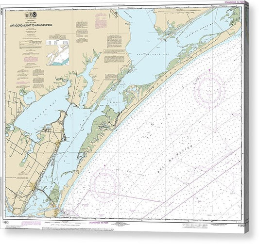 Nautical Chart-11313 Matagorda Light-Aransas Pass  Acrylic Print