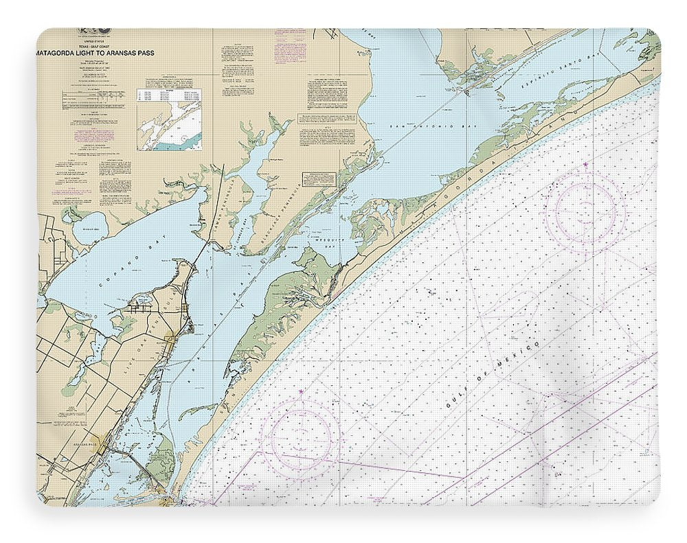 Nautical Chart-11313 Matagorda Light-aransas Pass - Blanket
