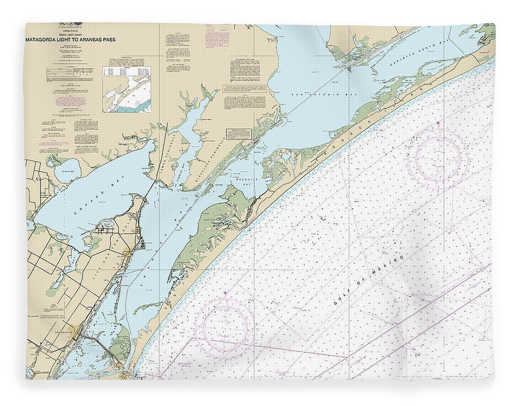 Nautical Chart-11313 Matagorda Light-aransas Pass - Blanket