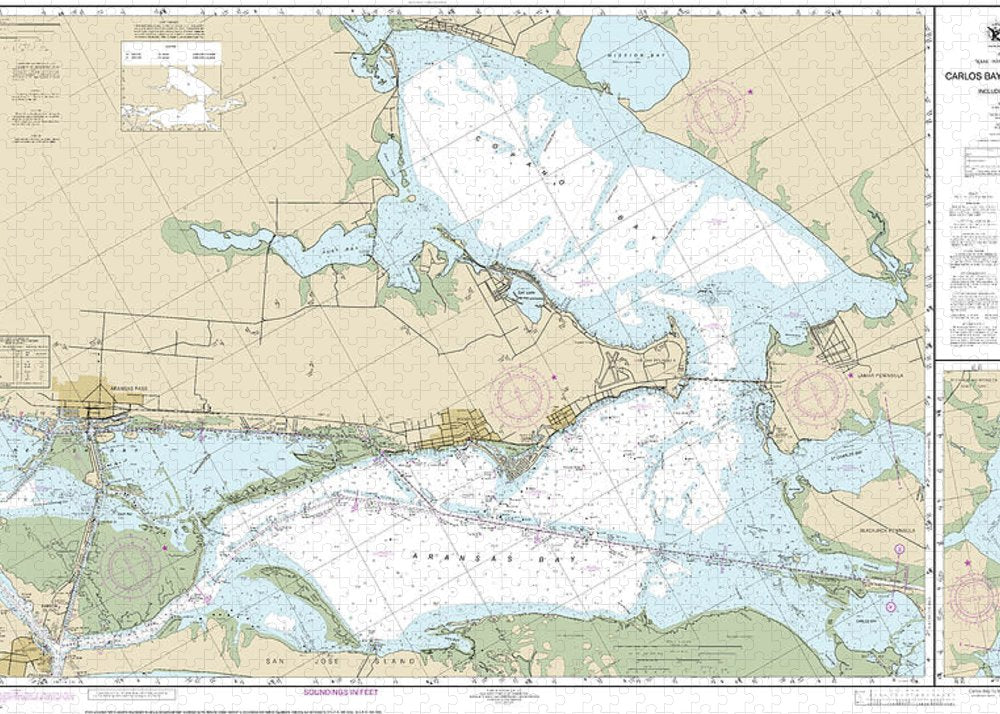 Nautical Chart-11314 Intracoastal Waterway Carlos Bay-redfish Bay, Including Copano Bay - Puzzle