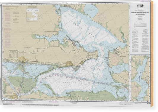 Nautical Chart-11314 Intracoastal Waterway Carlos Bay-Redfish Bay, Including Copano Bay Wood Print